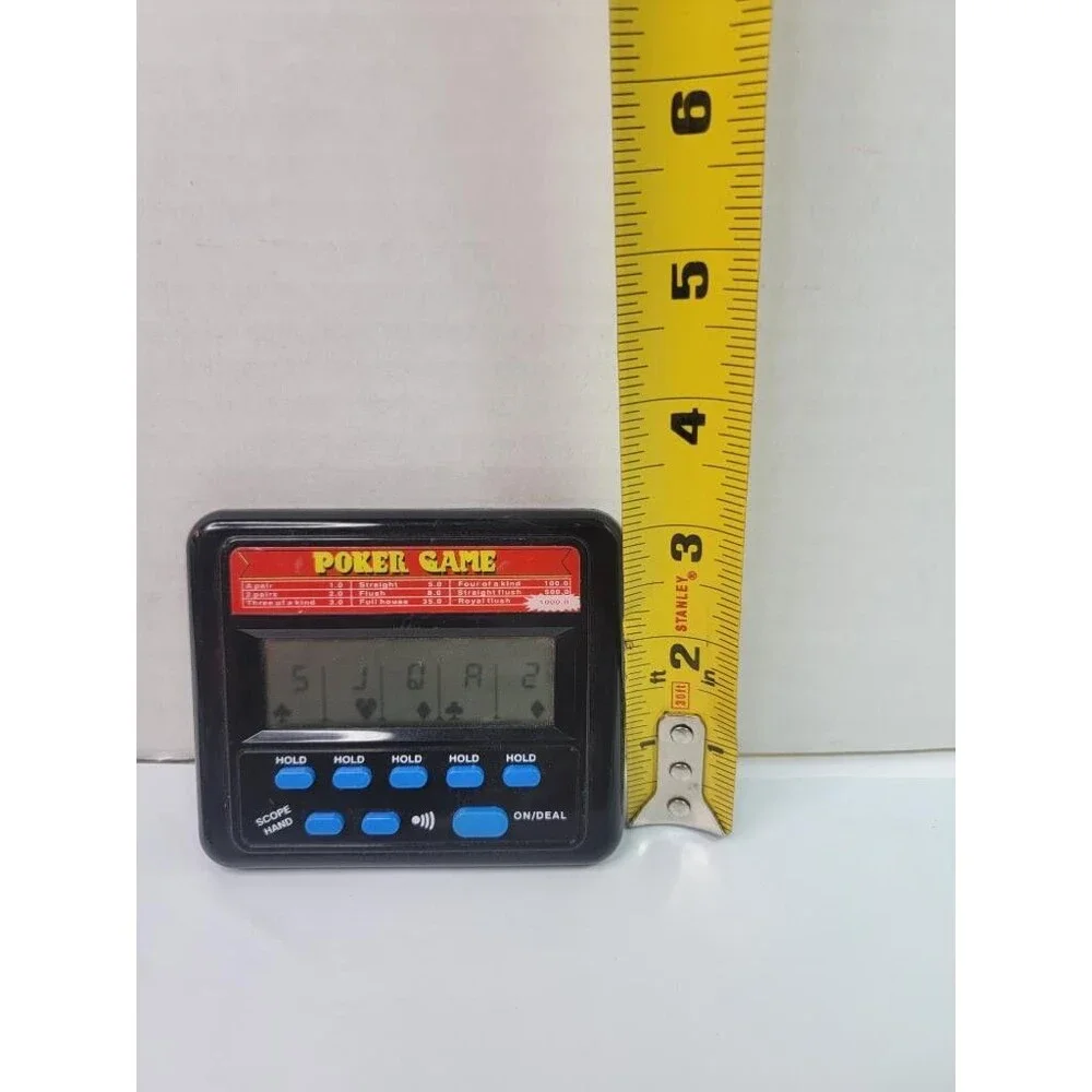 Vintage Electronic Pocket Poker Game Handheld LCD Card Game Tested Works 1999